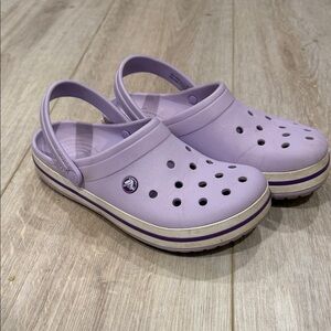 CROCS women’s size 10 slip on clog men’s size 8- Lavender